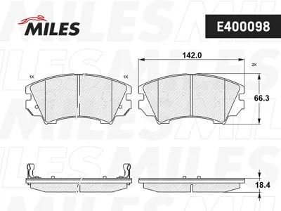 MILES E400098 Колодки торм. (Смесь Low-Metallic) передние ( Opel Astra J GTC, Insignia (R17), Saab 9-5 (YS3G) (