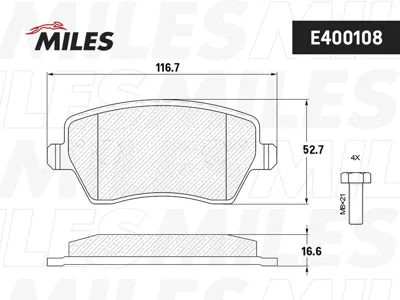 MILES E400108 Колодки торм. Nissan Micra 03> Renault Clio 05>передние