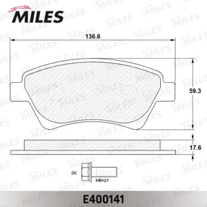 MILES E400141 Колодки торм. Renault Kangoo 01- Megane II 02- Scenic II 03- передние