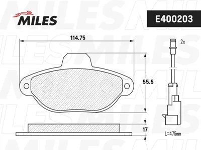 MILES E400203 Колодки торм. Fiat 500 II (312) 07- PANDA II(169) 2009-