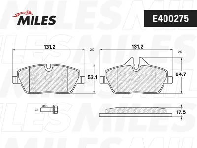 MILES E400275 Колодки торм. BMW E81E87MINI COOPER 04- передние