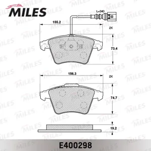 MILES E400298 Колодки торм. VW Touareg R16 03> передние
