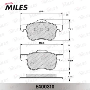 MILES E400310 Колодки торм. Volvo S60S70S80V70XC70 00- передние