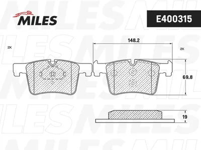 MILES E400315 Колодки торм.передние BMW 1 F203 F30X3 F25 10- .