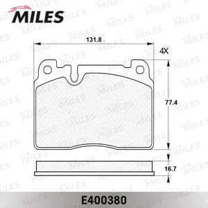MILES E400380 Колодки торм. Audi A6 ALLROAD 12-A7 14-Q5 12- передние