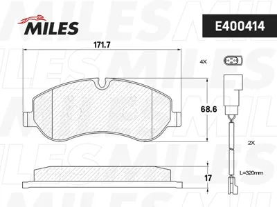 MILES E400414 Колодки торм. Ford Transit 14-CUSTOM 12- передние