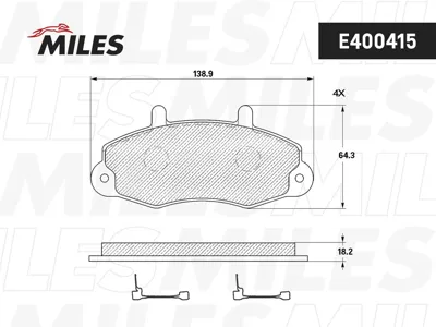 MILES E400415 Колодки торм. Ford Transit R14 91-00 передние