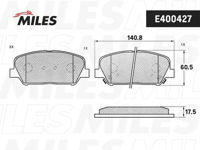 MILES E400427 Колодки торм. Hyundai i30 Elantra 11- Ceed R16 12- передние