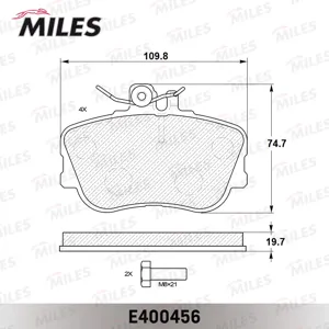 MILES E400456 Колодки торм. Mercedes W202 93-00 передние