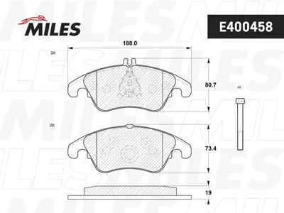 MILES E400458 Колодки торм. Mercedes W204,W212 (спорт) передние