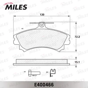 MILES E400466 Колодки торм. Mitsubishi Carisma 98>05 Colt 08> Volvo S40 передние