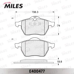 MILES E400477 Колодки торм. Opel Astra G 2.0 Vectra B Zafira A Saab 9-39-5 98> передние