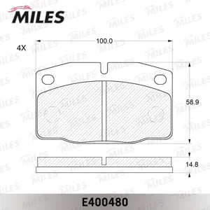 MILES E400480 Колодки торм. Opel Kadett E Daewoo Nexia 8v R13 передние