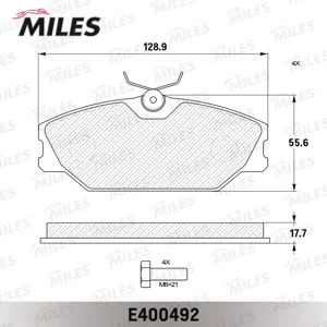 MILES E400492 Колодки торм. Renault Laguna 95>03 Megane I 1.62.01.9D передние