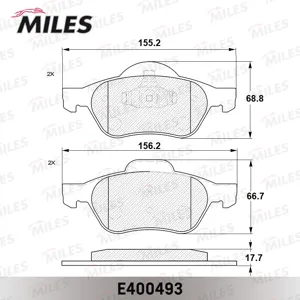 MILES E400493 Колодки торм. Renault Laguna II передние