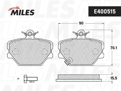 MILES E400515 Колодки торм.передние Smart City - Coupe (450), Fortwo (451)