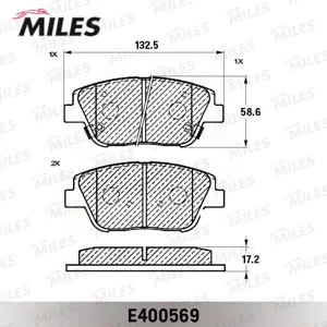 MILES E400569 Колодки торм. Kia Optima 11- пер.