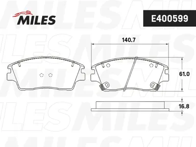 MILES E400599 Колодки торм.передние Hyundai ix35, Kia Sportage 1.6-2.0iCRDi 07>