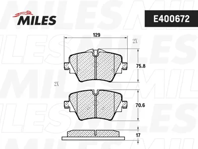 MILES E400672 Колодки торм. BMW X1 F48 2 F4546 передние