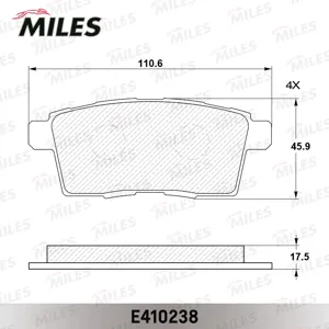 MILES E410238 Колодки торм. Mazda CX7CX9 07- задние