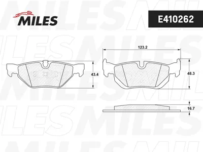 MILES E410262 Колодки торм. BMW E81E87E90E91E84 X1 задние
