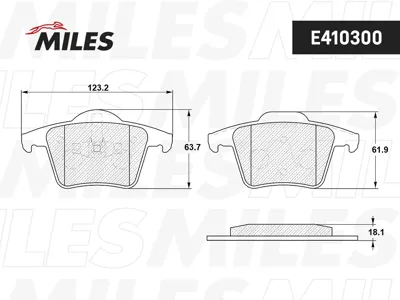 MILES E410300 Колодки торм. Volvo XC90 2.4-4.4 02- задние