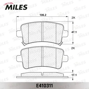 MILES E410311 Колодки торм. Opel Insignia 08- Saab 9-5 10- задние