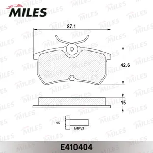 MILES E410404 Колодки торм. Ford Focus 98>05 Fiesta 12- задние