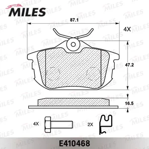 MILES E410468 Колодки торм. Mitsubishi Colt 04> Smart Forfour 05> Volvo S40V40 задние