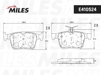 MILES E410524 Колодки торм. Audi A3VW Golf VII 12- задние