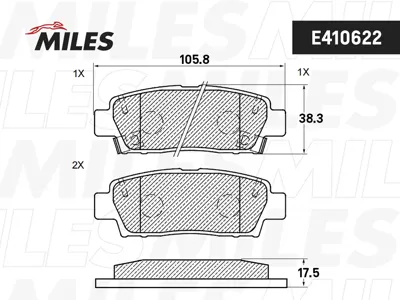 MILES E410622 Колодки торм. Toyota Chaser Cresta Mark II 92-96 Crown Avalon 94-01 задние
