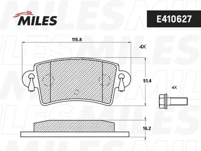 MILES E410627 Колодки торм. Nissan Interstar Opel Movano Renault Master 98- задние