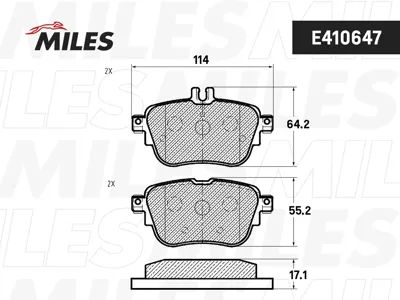 MILES E410647 Колодки торм. Mercedes W213 16- задние