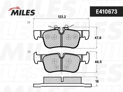 MILES E410673 Колодки торм. BMW 2 F45 14-X1 F48 15- задние