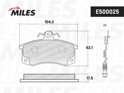 MILES E500025 Колодки торм. ВАЗ 211021112112 передние с датчиком