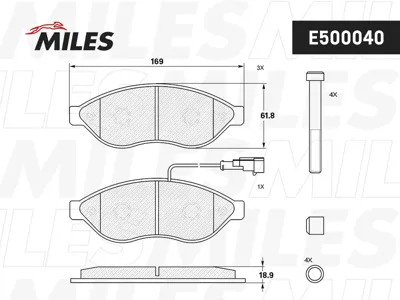 MILES E500040 Колодки торм. Citroen Jumper Fiat Ducato Peugeot Boxer R15 06- передние