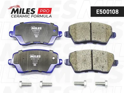MILES E500108 Колодки торм.передние ( с керамикой серия pro ) ( Lada Largus , Vesta Renault Duster 2WD, Kaptur 2WD Nissan Note , Micra (K12)) (TRW GDB3332)