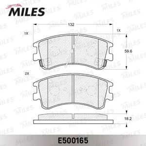MILES E500165 Колодки торм. Mazda 6 02>с индикат.износа передние