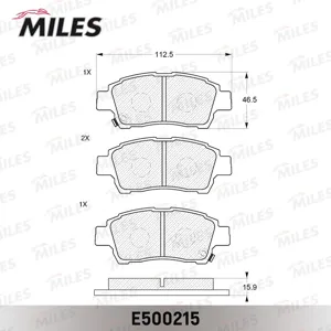 MILES E500215 Колодки торм. Toyota YARIS 1.0-1.3 передние