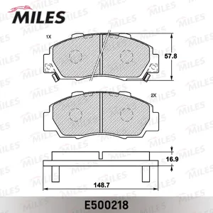 MILES E500218 Колодки торм. Honda Accord 91-98CR-V 95-02 передние