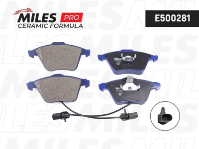 MILES E500281 Датчик ABS Колодки торм.передние + , Audi A6ALLROAD 04> ( Смесь Ceramic, ISO 9001 ).