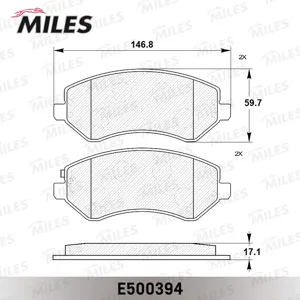 MILES E500394 Колодки торм. Chrysler Voyager 2.4-3.3 00- Jeep Cherokee 2.4-3.7 01-передние