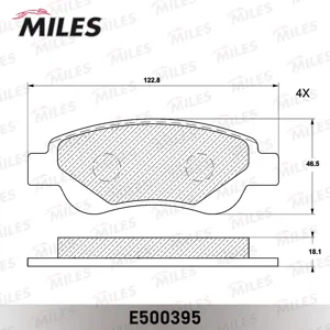 MILES E500395 Колодки торм. Citroen C1 Peugeot 107 Toyota AYGO 1.01.4D 05- передние
