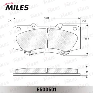 MILES E500501 Колодки торм. Toyota Hilux 05- передние