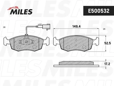 MILES E500532 Колодки торм. Fiat 500 09-PUNTO 09-12 передние