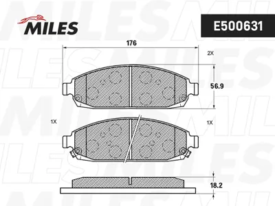 MILES E500631 Колодки торм. Jeep Commander 3.0-5.8 05- Grand Cherokee 2.7-5.7 00- передние