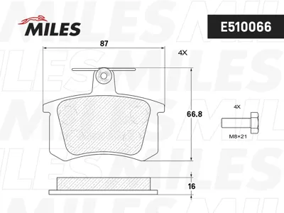 MILES E510066 Колодки торм.задние А 100 82>A4 95>97A6 95>97 Fiat CROMA 85>96
