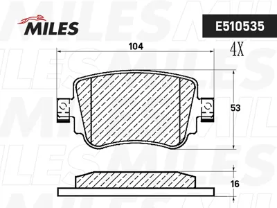 MILES E510535 Колодки торм.задние Audi Q3, Skoda Octavia 2.0TFSI2.0TDI 14>