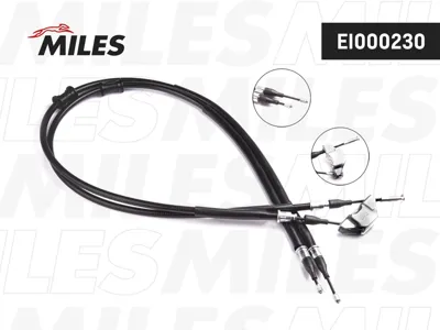 MILES EI000230 Трос ручного тормоза Opel CO Mercedes O 01- 1235мм