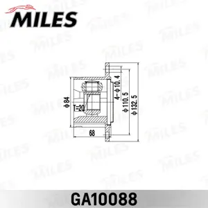 MILES GA10088 Шрус Toyota Cresta GX90,JZX9#,LX90,SX90 1992.10-1996.09 [JP] внут. Зад.